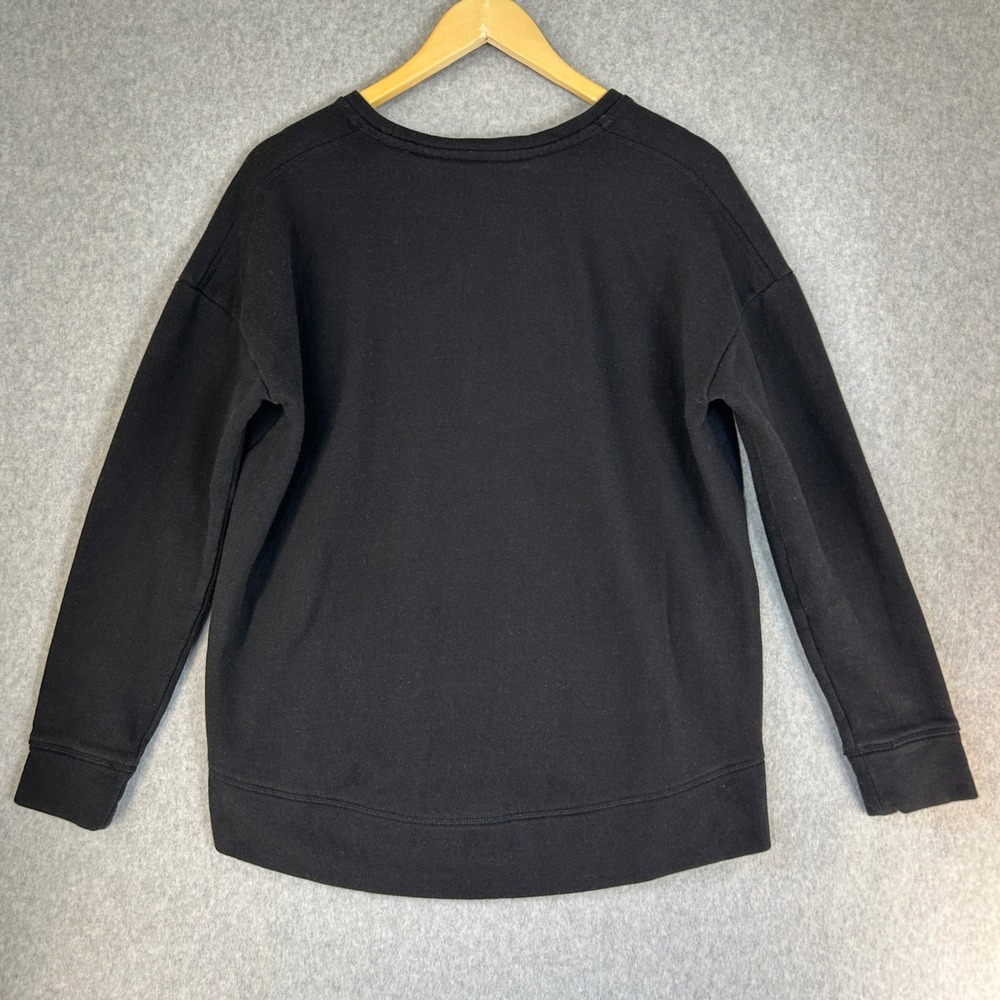 Athleta Black Cityscape Pullover Sweatshirt Side Zip French Terry Size Small - Picture 6 of 12